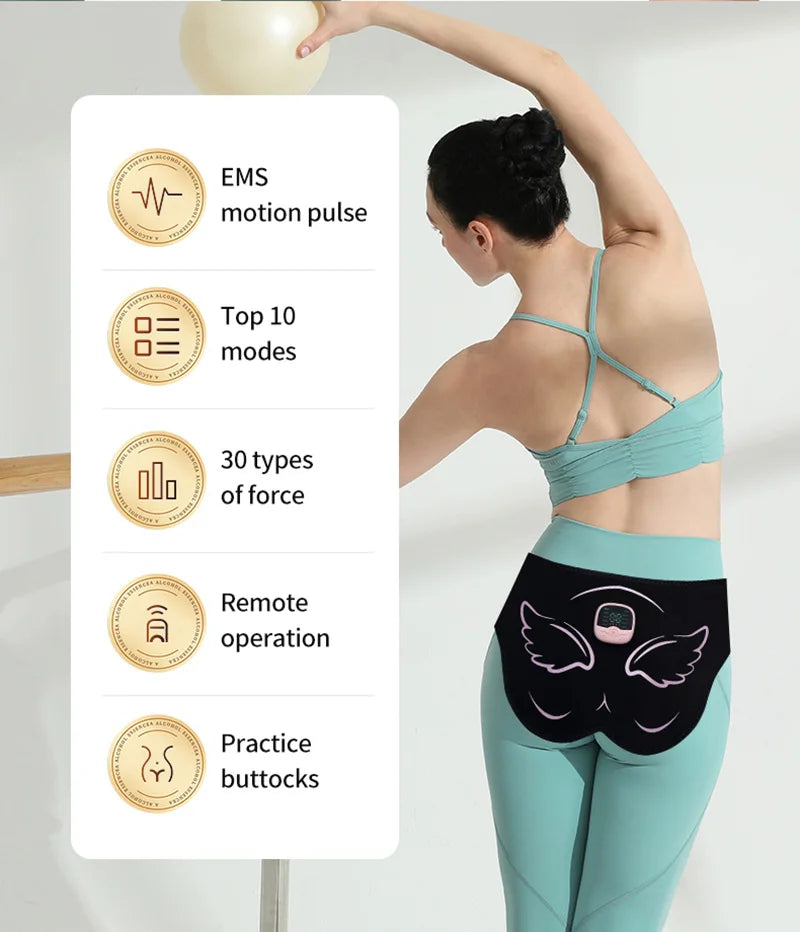 Estimulador muscular eléctrico de glúteos EMS, entrenador de caderas, recargable por USB, levantamiento de glúteos, tóner muscular, perder peso, quema de grasa, Fitness