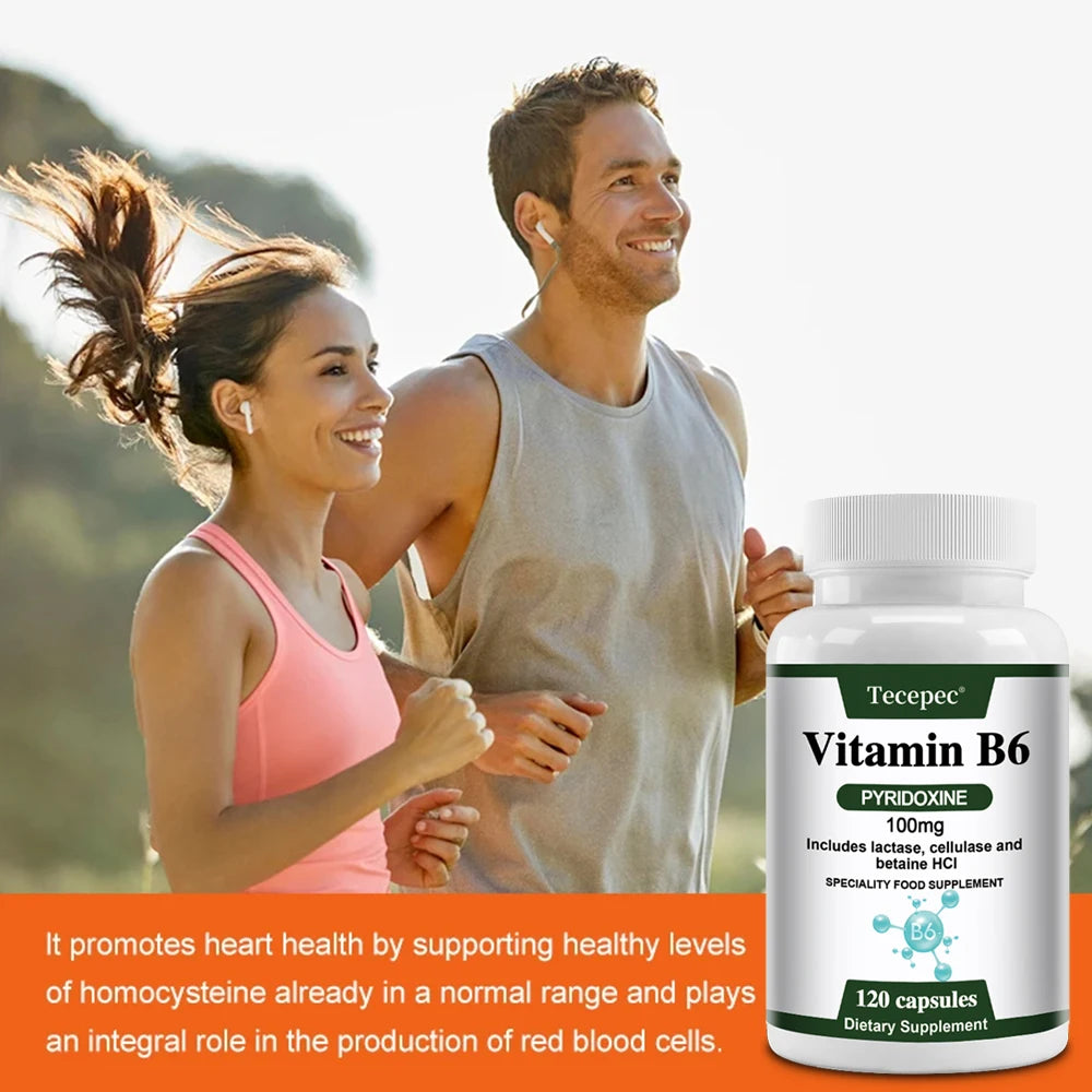 Suplementos de vitamina B6: apoya el sistema inmunológico, el sistema nervioso, el metabolismo energético, el estado de ánimo saludable