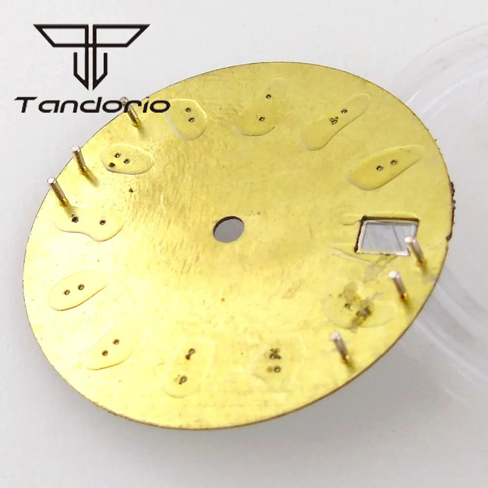 Reloj de nácar blanco y negro de 29mm, esfera con abertura para fecha, ajuste luminoso verde NH35 NH35A NH36, movimiento automático
