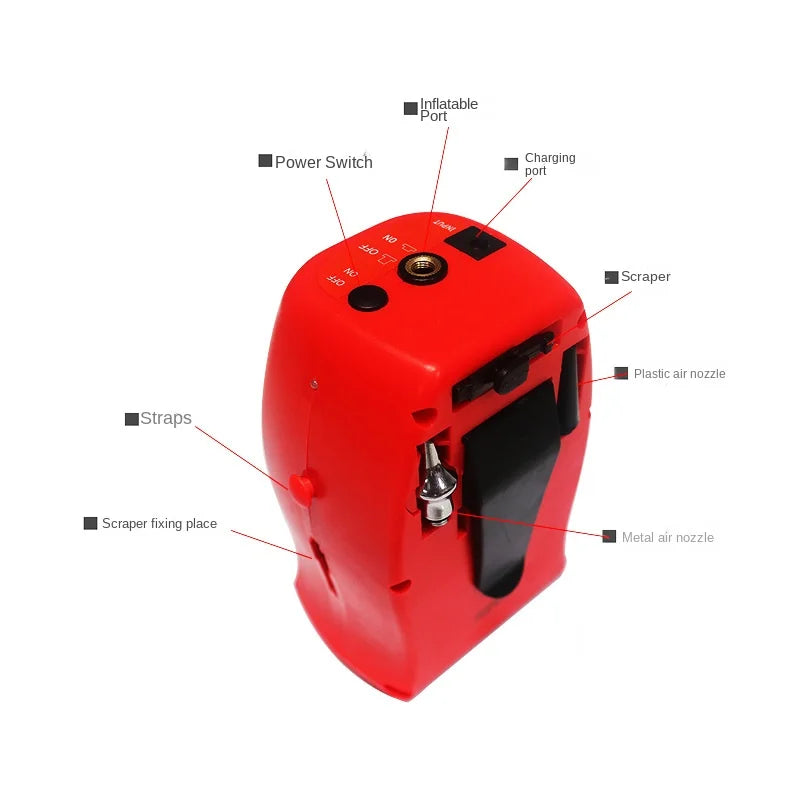 Bomba de globo recargable portátil, inflador de globo largo, inalámbrico, para espectáculo mágico, CA de 100-240V