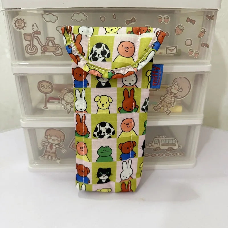 Bolsa de almacenamiento de gafas Kawaii Miffy, gafas de sol de conejo bonitas, bolsa protectora de gafas de sol de dibujos animados con atracción magnética, juguete de regalo