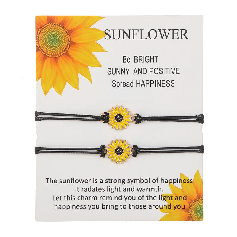 Pulsera de pareja para mujer, cadena de cuerda trenzada hecha a mano, corazón de madre e hija, pulseras con dijes, regalo de joyería de hermana de la amistad de la suerte