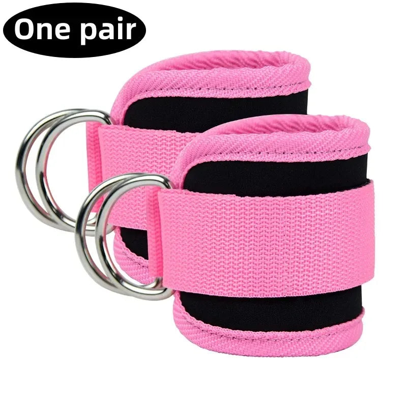 Correas de tobillo ajustables para fitness con anillo en D, soporte para entrenamientos de fuerza de piernas en gimnasio, polea con hebilla, protector deportivo de seguridad para abductores.