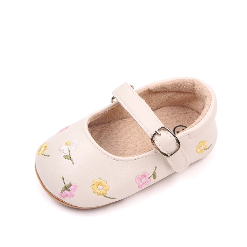 Sandalia de verano para bebé Estilo Mary Jane Linda flor bordada