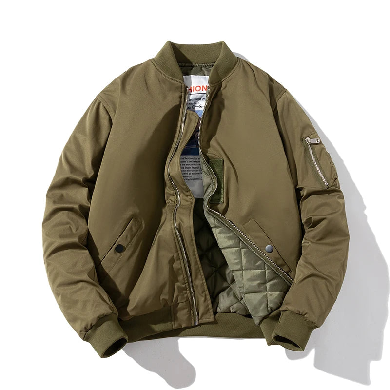 Chaqueta Bomber para hombre y mujer, chaqueta de piloto lisa de otoño e invierno, abrigo de béisbol con capucha Vintage a la moda, cortavientos informal, rojo, rosa, Borgoña