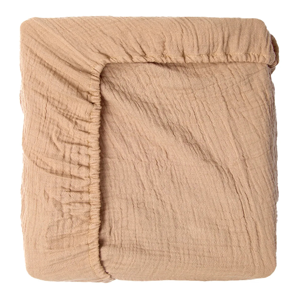 Sábana ajustable para cuna de muselina arrugada de algodón 100% para bebé, suave, transpirable, Color sólido, funda de colchón para cuna de bebé, ropa de cama