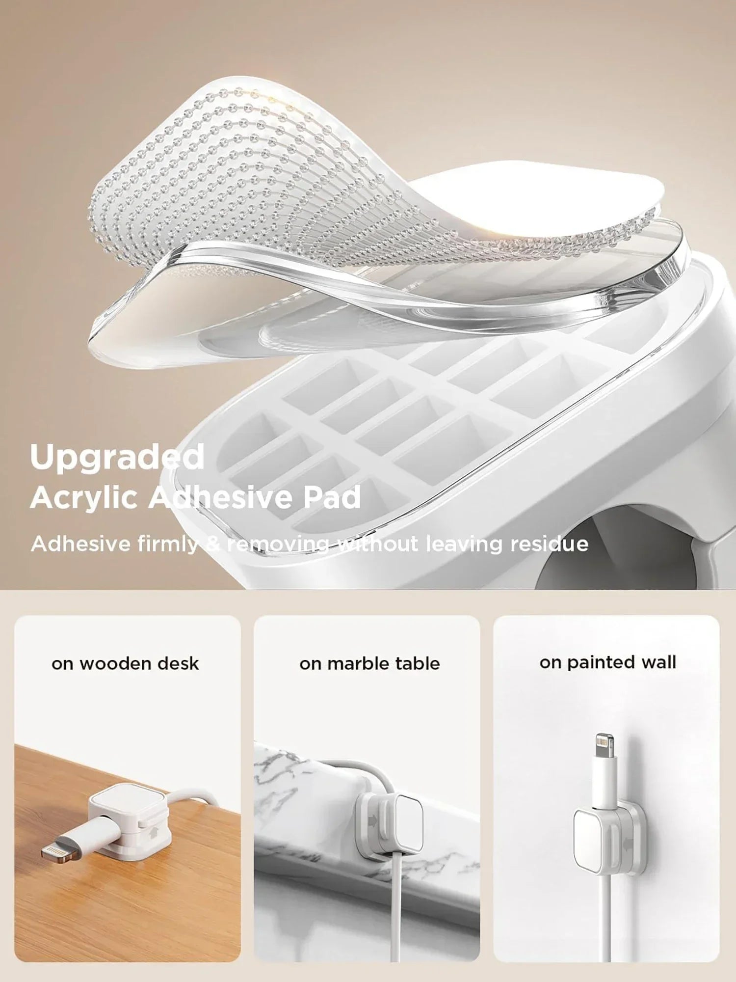 Clips para cables magnéticos Soporte para cables ajustable |   Organizador adhesivo debajo del escritorio Mgmt para mesita de noche de escritorio de pared de coche de oficina en casa