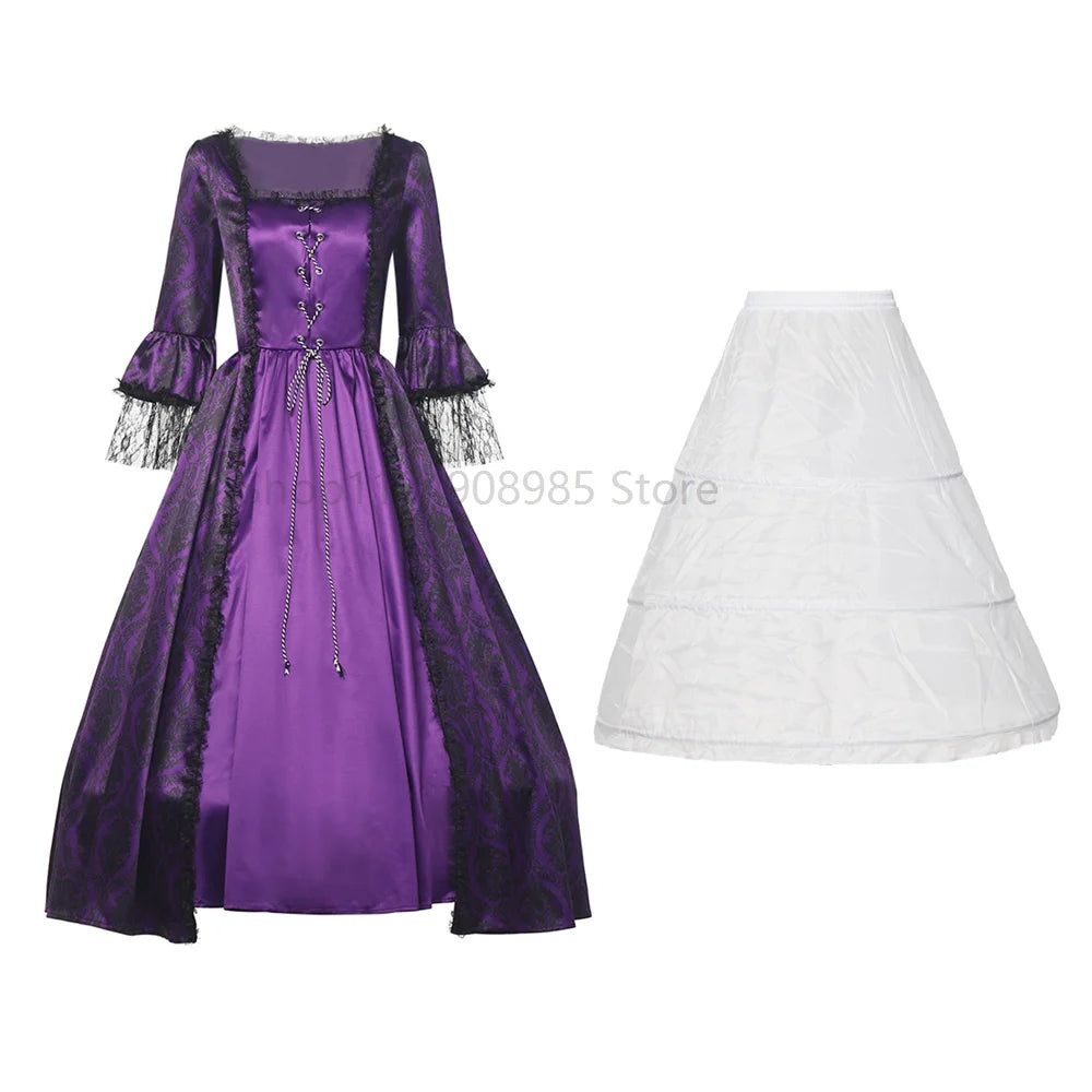 Vestidos victorianos para mujer Vestido de mascarada de corte vintage Vestido de noche oscilante de fiesta de lolita gótica medieval
