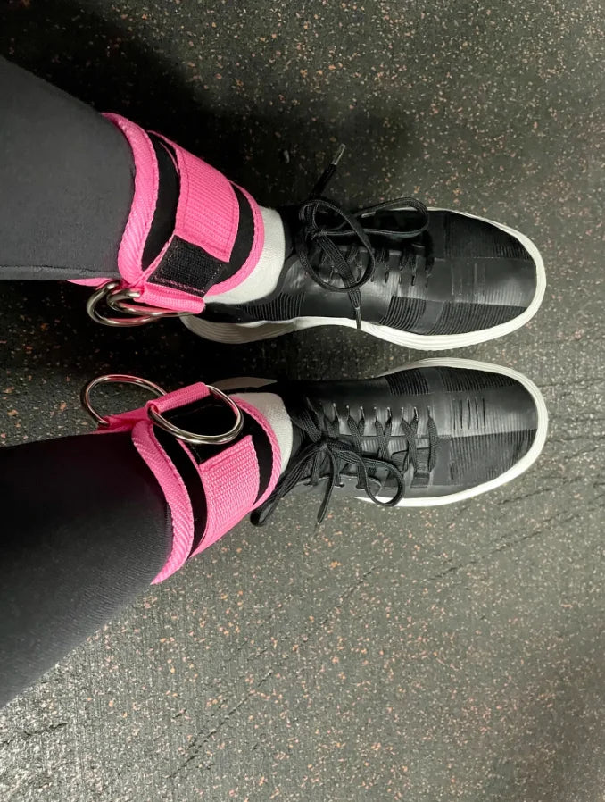 Correas de tobillo ajustables para fitness con anillo en D, soporte para entrenamientos de fuerza de piernas en gimnasio, polea con hebilla, protector deportivo de seguridad para abductores.