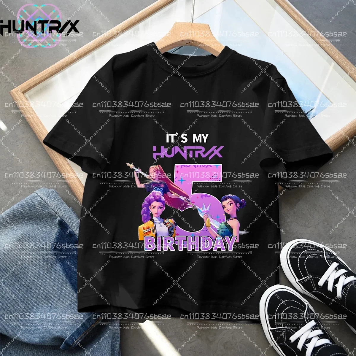 Camiseta Kpop Demon Hunters Number, Tops Kawaii Rumy para cumpleaños, ropa de fiesta para niñas, camiseta de verano de manga corta de algodón, ropa para niños, Boutique
