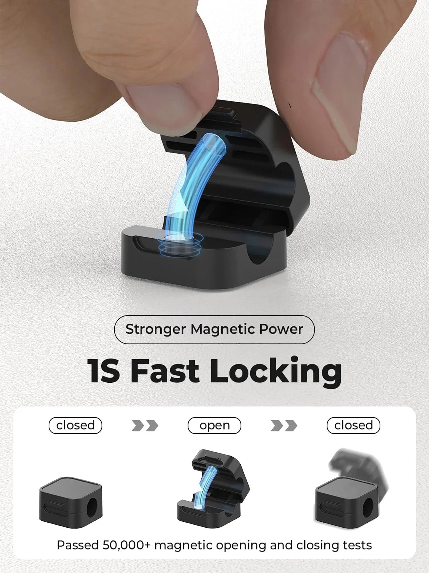 Clips para cables magnéticos Soporte para cables ajustable |   Organizador adhesivo debajo del escritorio Mgmt para mesita de noche de escritorio de pared de coche de oficina en casa