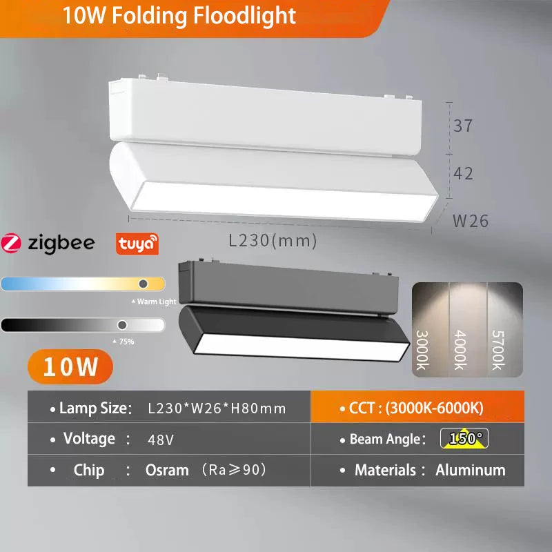 Sistema de luz de pista magnética de montaje en superficie de techo regulable Tuya Zigbee inteligente fino de 6MM lámpara delgada blanca y negra segura DC48V para el hogar