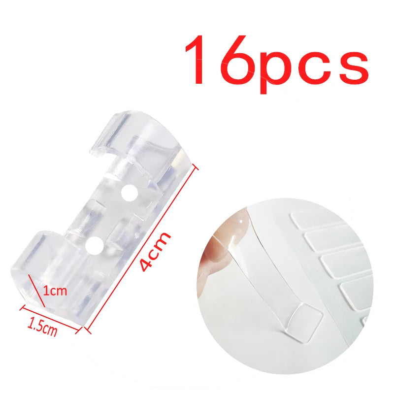 Clips organizadores de cables, gestión de cables, escritorio y estación de trabajo, administrador de cables ABS, soporte para cables, carga USB, línea de datos, bobinadora