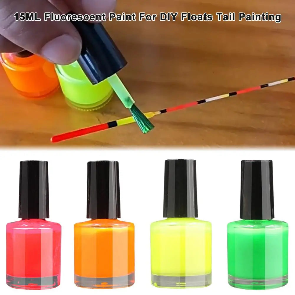 Pintura flotante de pesca, reparación líquida fluorescente, pintura indicadora DIY, reparación de equipo de pesca, pintura de secado rápido, herramienta de reparación de pesca