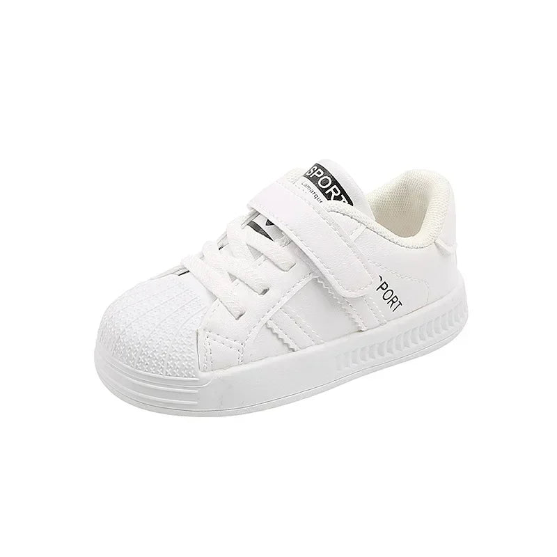 Zapatos informales para niños, zapatillas deportivas para niños, zapatillas de tenis transpirables, zapatos para bebés y niñas, zapatos planos blancos de moda de primavera para correr