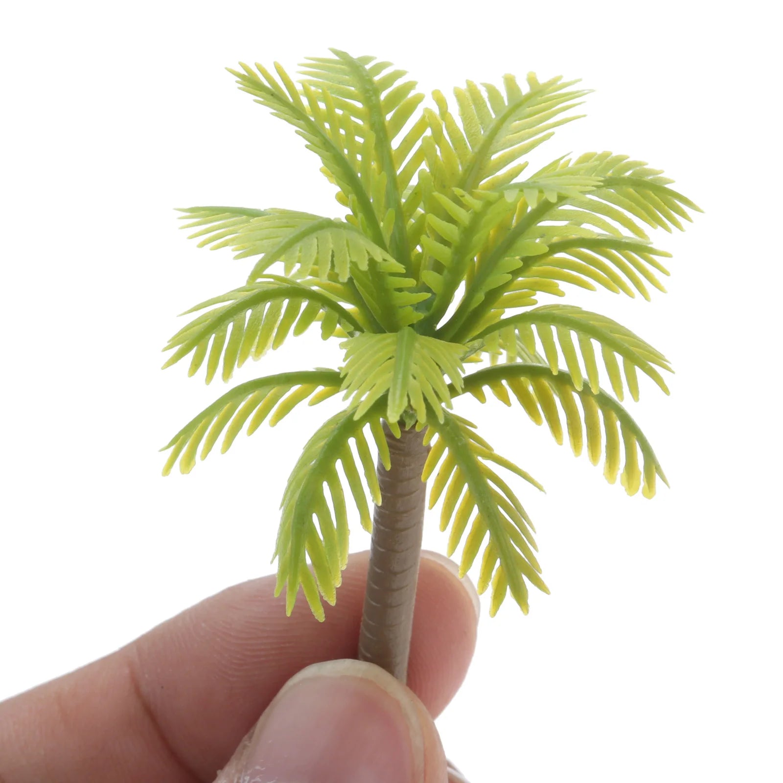 20 piezas Mini árboles modelo de palma de coco 3/4, 5/5,5/7cm plástico Artificial selva Diorama edificio ferrocarril DIY Micro juguetes de diseño