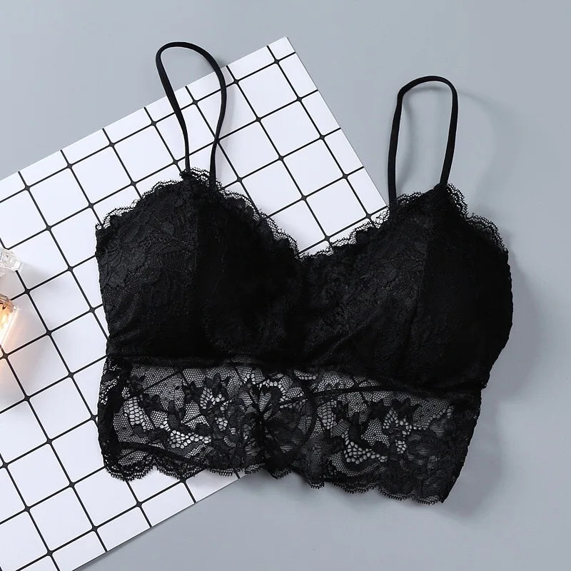 Top Sexy de encaje de verano para mujer, Tops sólidos sin mangas, Bralette sin relleno, sujetador, corpiño con cremallera en la espalda, camiseta sin mangas para discoteca, lencería de talla libre