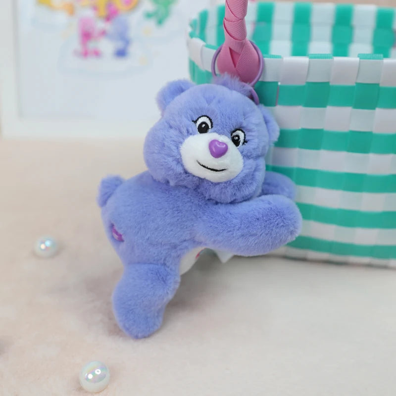 Care Bears Lindo Colgante de Peluche de Dibujos Animados, Oso Acostado, Juguete de Peluche, Colgante para Bolso, Correa para Teléfono, Regalo de Cumpleaños, Accesorio para Llavero