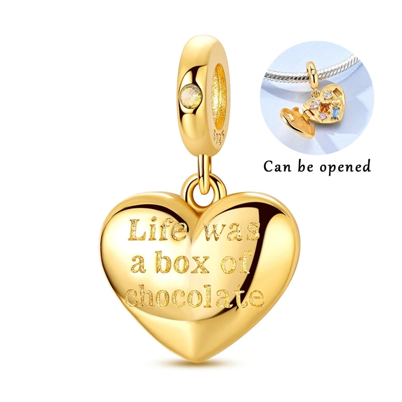 Abalorio de Plata de Ley 925 con Forma de Corazón y Cielo Estrellado, Abalorio Familiar de Madre, Hija e Hermana, Compatible con Pulseras, Colgante, Joyería DIY para Mujer, Regalo