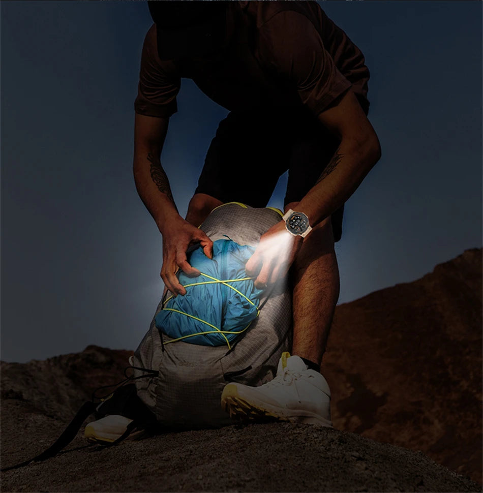Reloj inteligente militar resistente al aire libre para hombres, GPS, deportes, Fitness, resistente al agua, llamada Bluetooth con luces LED, reloj inteligente