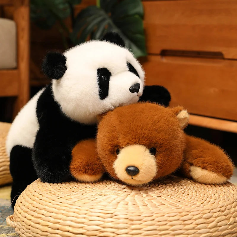 Panda de peluche cómodo Animal suave de peluche mapache zorro oso cojín de suelo regalos de cumpleaños almohada suave juguetes para niñas regalo decoración de la habitación