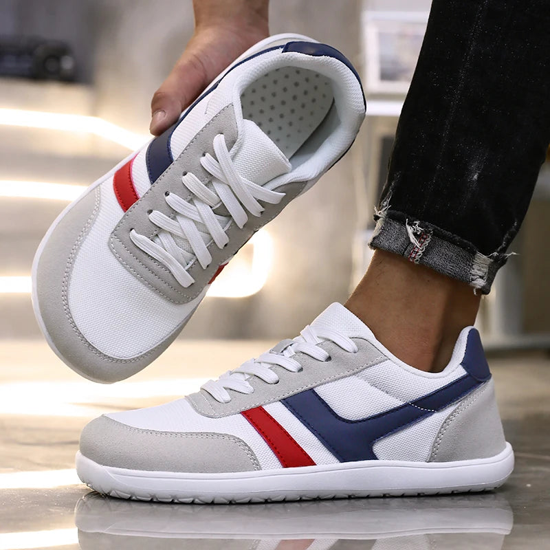 Tenis De Hombre con punta ancha, zapatos descalzos, minimalistas, transpirables, cómodos, para caminar al aire libre, deportivos, informales, azules, 2025