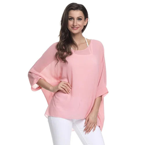 Novedad 2015 de mini vestidos casuales de gasa con estampado de flores para señoras, vestidos estilo bohemio con manga de murciélago en tallas grandes 4XL 5XL 6XL