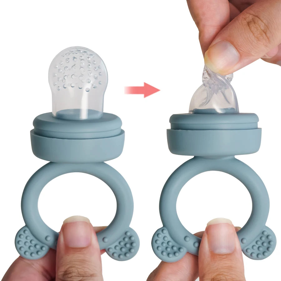 Chupete de silicona para bebé, cubierta para alimentador de frutas, pezón para comida fresca de frutas y verduras, accesorios para bebé recién nacido