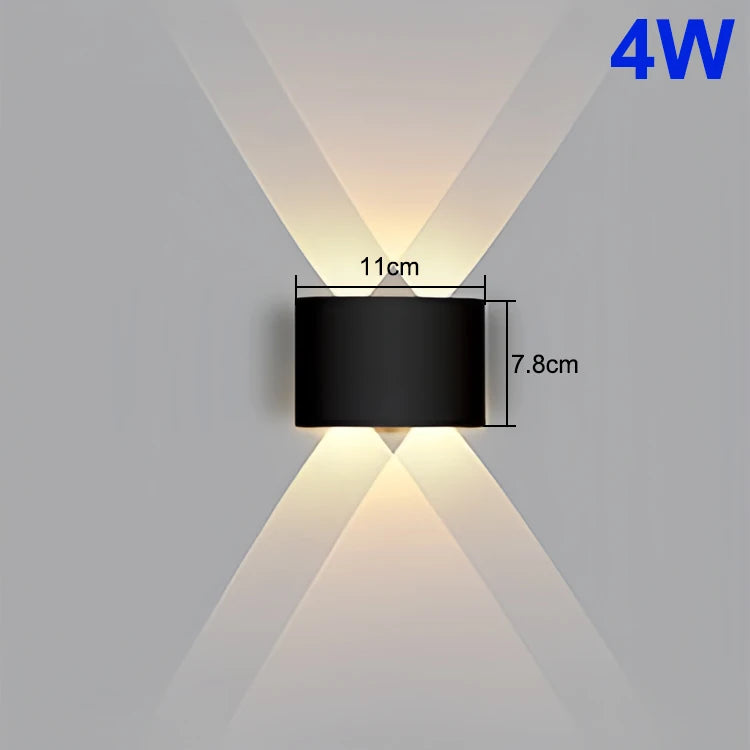 Lámpara de pared LED arriba y abajo, luz de pared Interior impermeable para dormitorio, sala de estar, pasillo, iluminación interior y exterior