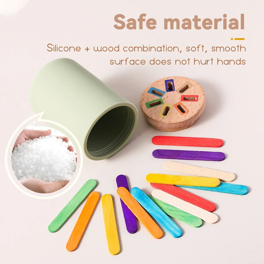 Juguetes de silicona Montessori, clasificación de colores, juguetes de Motor fino, juguetes sensoriales a juego con formas, rompecabezas educativos para edades tempranas, juguetes para niños pequeños