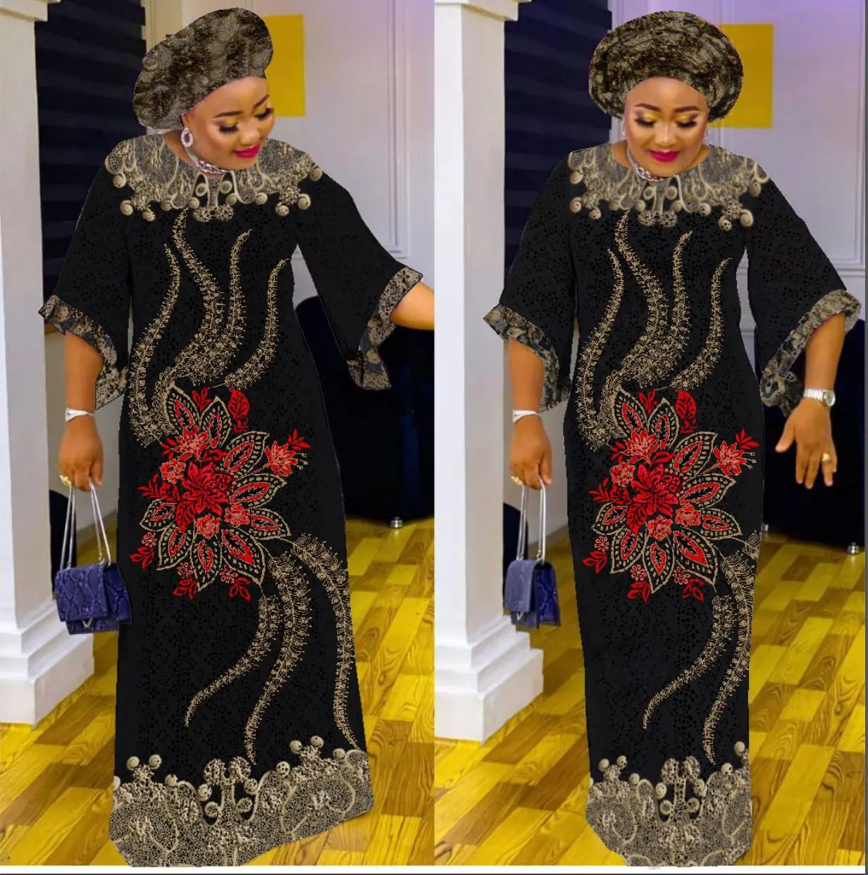 Vestidos de Fiesta musulmanes para mujer, vestido largo con estampado de Jalabiya, Abaya, Ramadán, caftán, Marruecos, Dubai, Islam, Eid, Arabia Saudita