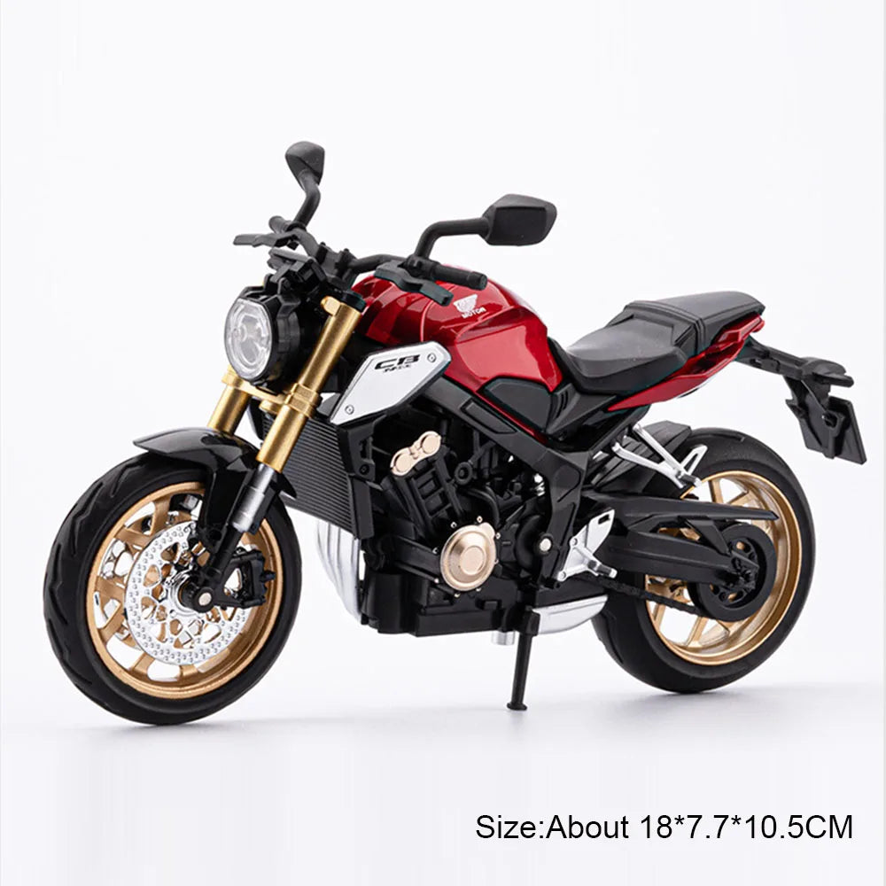 1:12 Honda CB650 CB400F juguetes de coches de aleación fundida modelos dirección de la rueda delantera de la motocicleta con vehículos ligeros de sonido coleccionar adornos