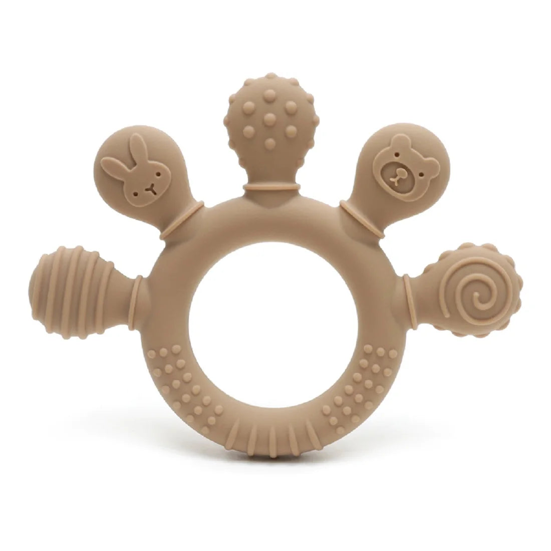 Erduo-mordedor de silicona para bebé, juguetes para la dentición y la ansiedad, 0 a 12 meses, cuentas para masticar, chupete sensorial para aliviar las encías