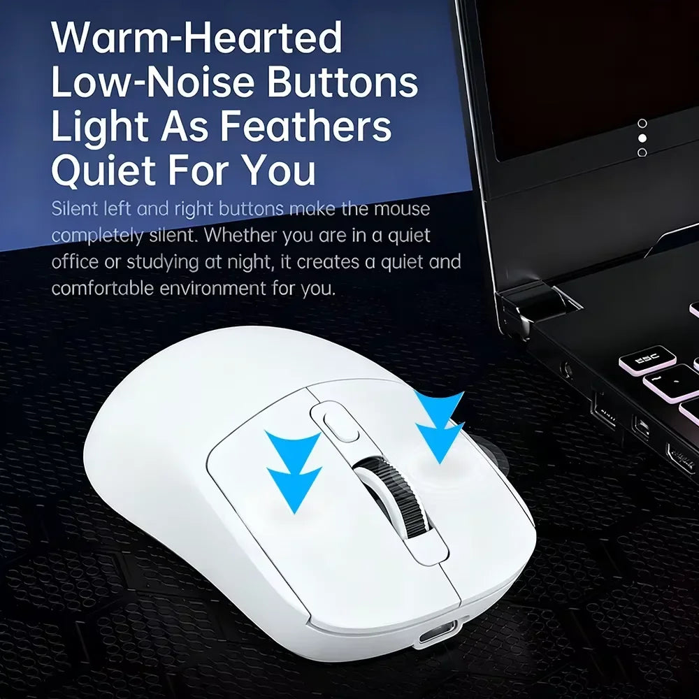 Ratón ligero inalámbrico Bluetooth/2,4G/ratón trimodo con cable ratón ajustable de 8000 DPI ratones silenciosos recargables para juegos de oficina
