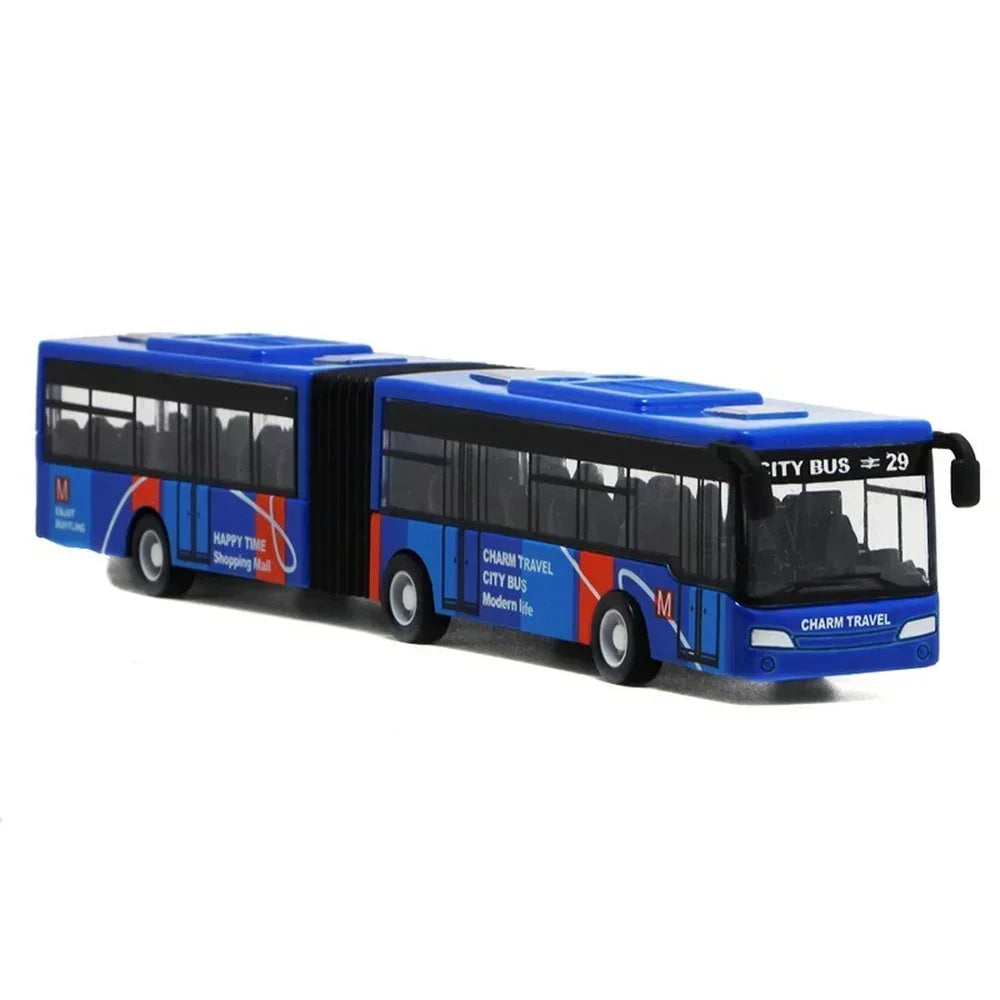 Modelo de autobús urbano de aleación 1:64, vehículos City Express Bus, autobuses dobles, vehículos fundidos a presión, juguetes, coche divertido extraíble, regalos para niños