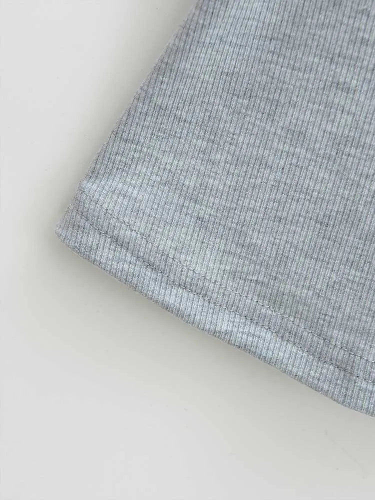 Top corto de alta elasticidad con cuello cuadrado para mujer, top sexy de manga corta, jersey ajustado, camisa básica de verano
