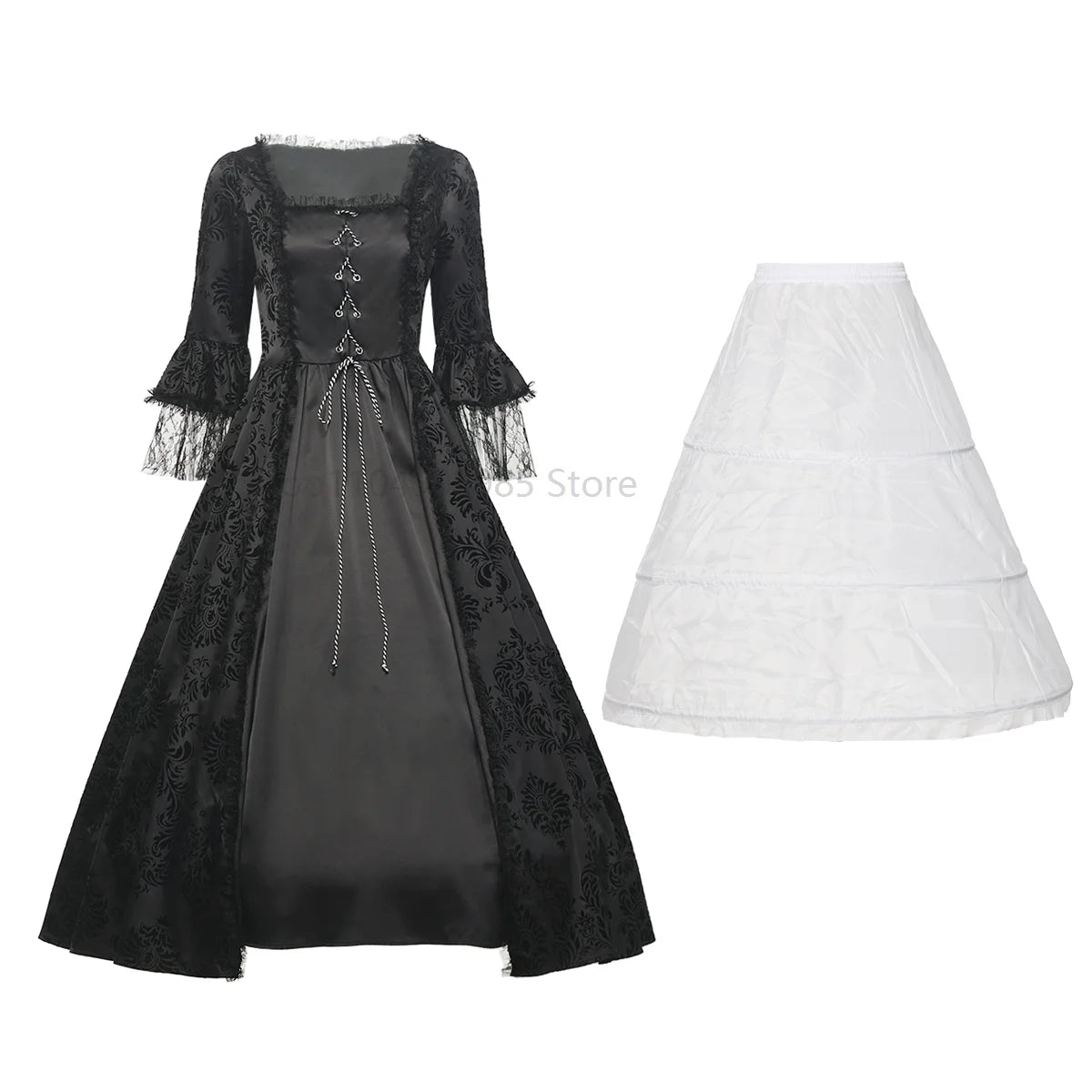 Vestidos victorianos para mujer Vestido de mascarada de corte vintage Vestido de noche oscilante de fiesta de lolita gótica medieval