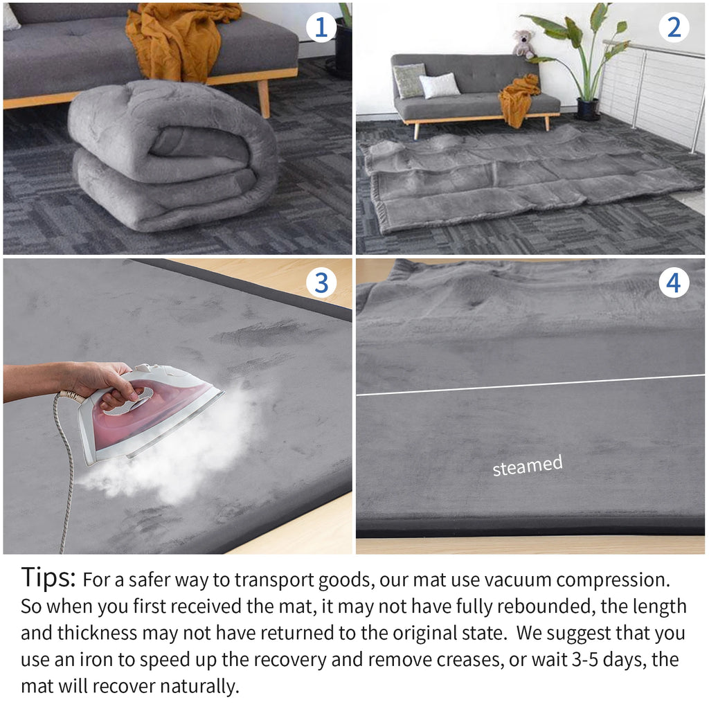 Huloosleep-alfombrillas de juego para gatear para bebé, 4 colores, antideslizantes, gruesas, de espuma suave, para actividades de bebé, gimnasio, alfombra para madre + niños