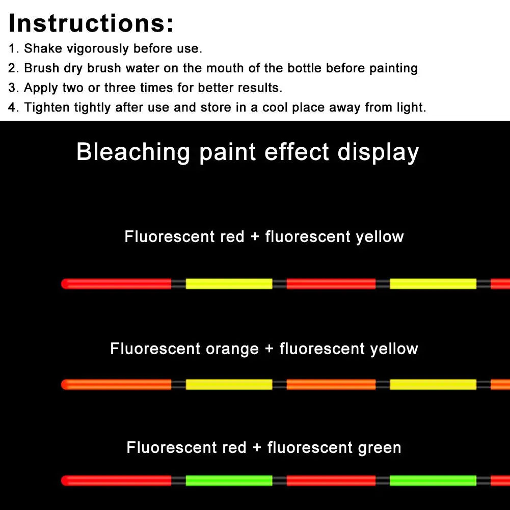 Pintura flotante de pesca, reparación líquida fluorescente, pintura indicadora DIY, reparación de equipo de pesca, pintura de secado rápido, herramienta de reparación de pesca