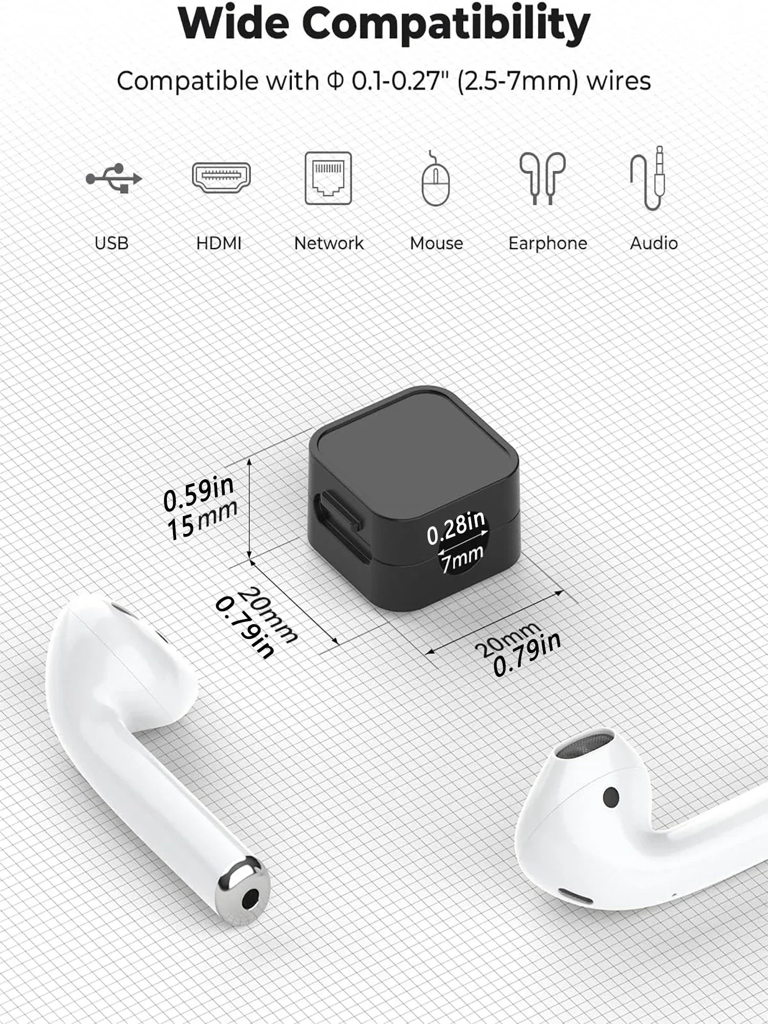 Clips para cables magnéticos Soporte para cables ajustable |   Organizador adhesivo debajo del escritorio Mgmt para mesita de noche de escritorio de pared de coche de oficina en casa