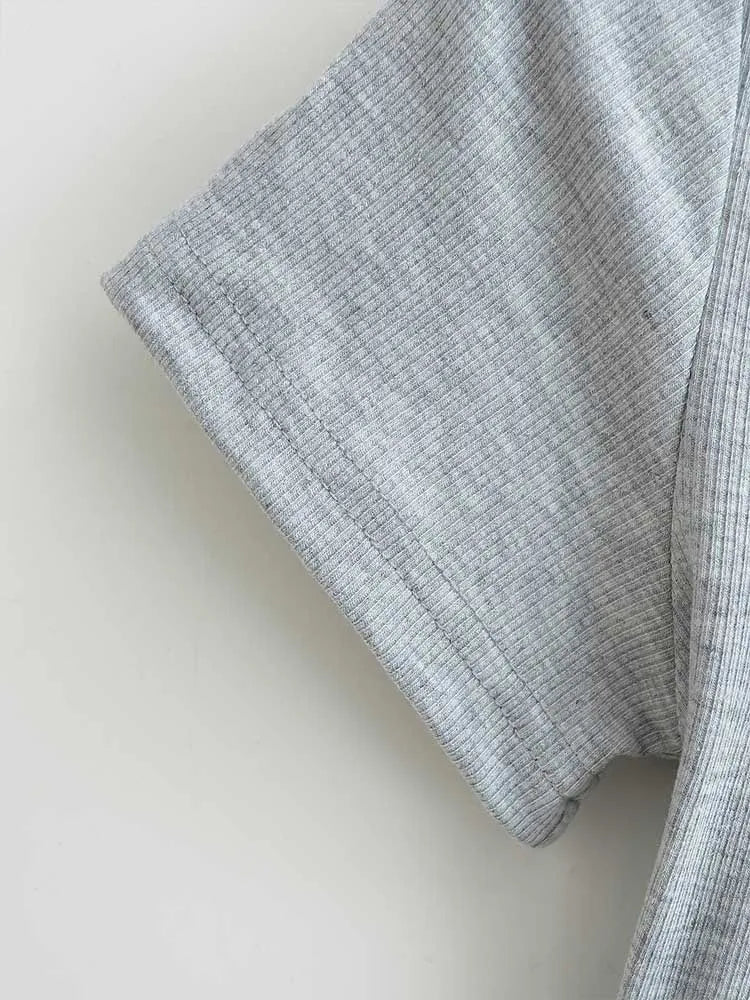 Top corto de alta elasticidad con cuello cuadrado para mujer, top sexy de manga corta, jersey ajustado, camisa básica de verano