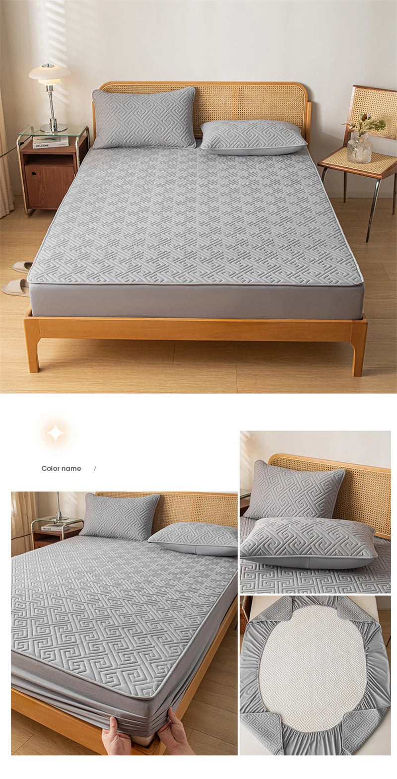 Funda protectora de colchón 100% impermeable, sábana bajera de algodón hipoalergénica, transpirable, suave, funda para almohadilla de cama de tela de aire 3D
