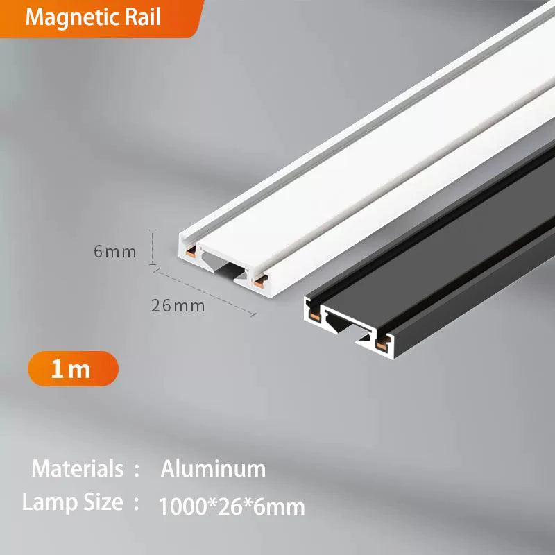 Sistema de luz de pista magnética de montaje en superficie de techo regulable Tuya Zigbee inteligente fino de 6MM lámpara delgada blanca y negra segura DC48V para el hogar