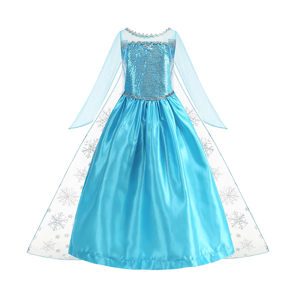 Vestido de Elsa Frozen 2026 para Niña, Disfraz de Princesa para Halloween, Fiesta de Disfraces, Disfraz de Reina de las Nieves para Niños, Vestido Infantil