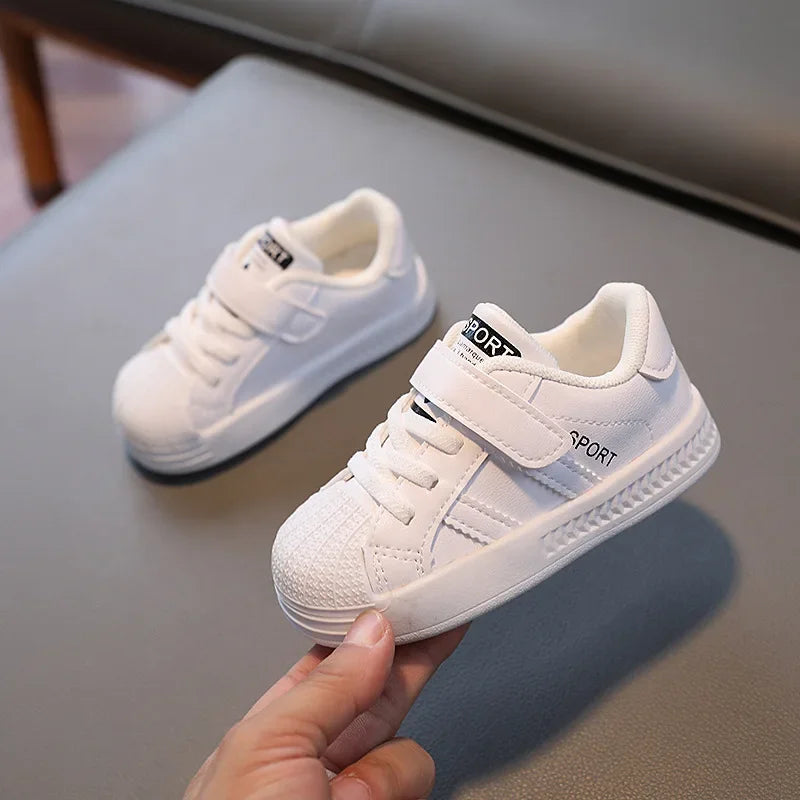 Zapatos informales para niños, zapatillas deportivas para niños, zapatillas de tenis transpirables, zapatos para bebés y niñas, zapatos planos blancos de moda de primavera para correr