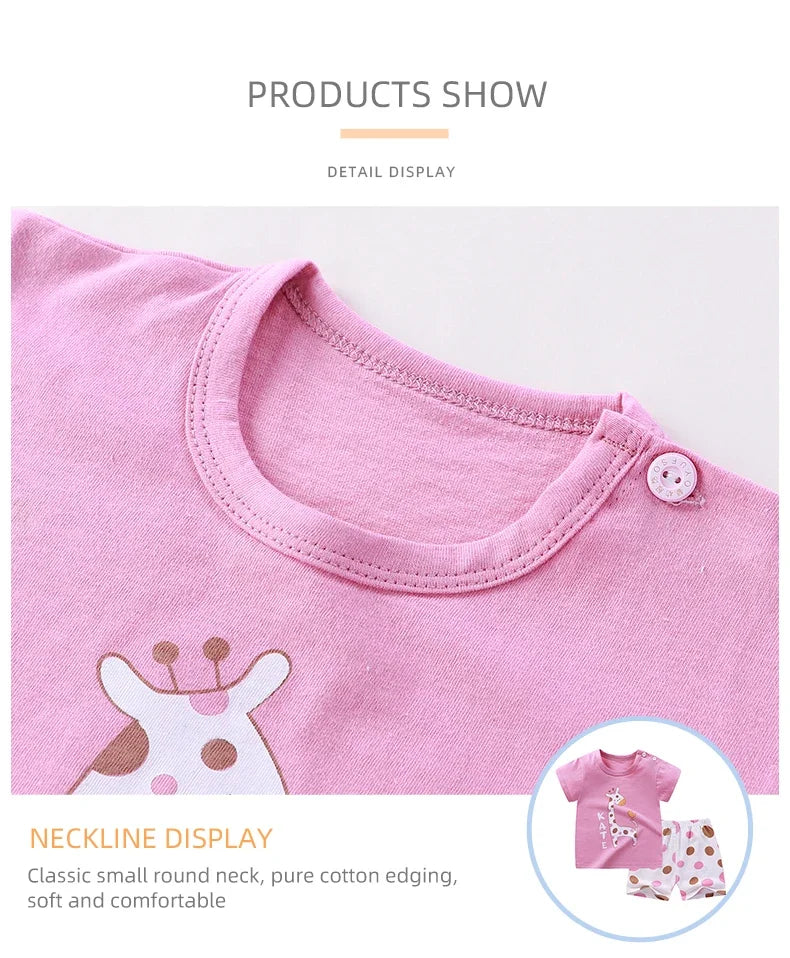Conjuntos para niños, ropa para madres y niños, camiseta para niños y niñas, pantalones cortos, 2 uds., ropa de verano de algodón de manga corta para bebés, traje para niños pequeños