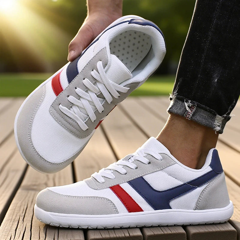 Tenis De Hombre con punta ancha, zapatos descalzos, minimalistas, transpirables, cómodos, para caminar al aire libre, deportivos, informales, azules, 2025