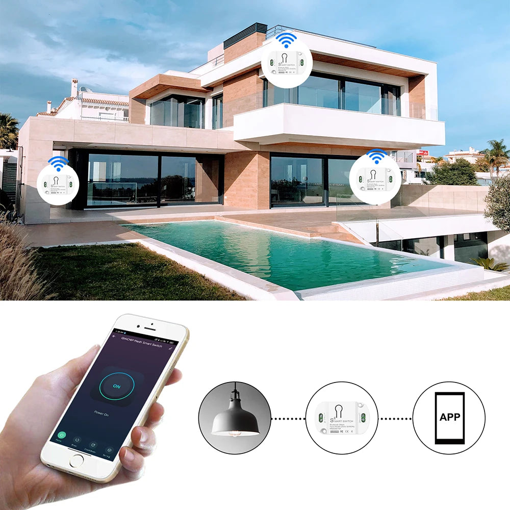 Módulo de interruptor Bluetooth/BLE, relé para lámpara de luz, encendido/apagado, Control remoto inalámbrico de 2,4G, temporizador de vida inteligente Tuya, automatización del hogar DIY