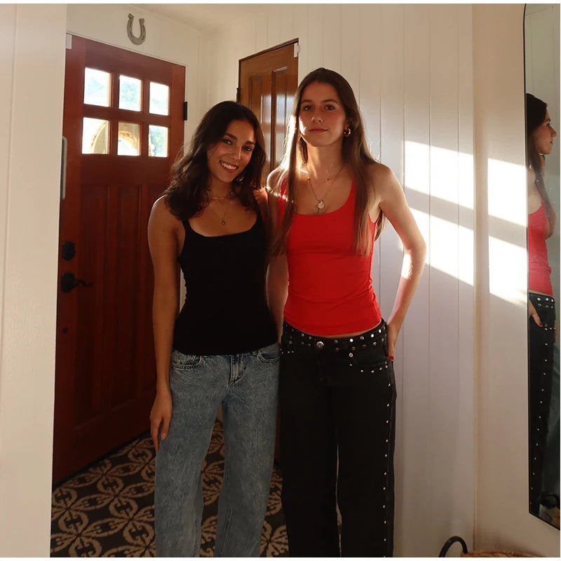 Pantalones vaqueros elegantes con decoración de perlas para mujer, pantalones de pierna ancha de cintura alta, ropa de calle nueva de moda, pantalones de lujo 2025