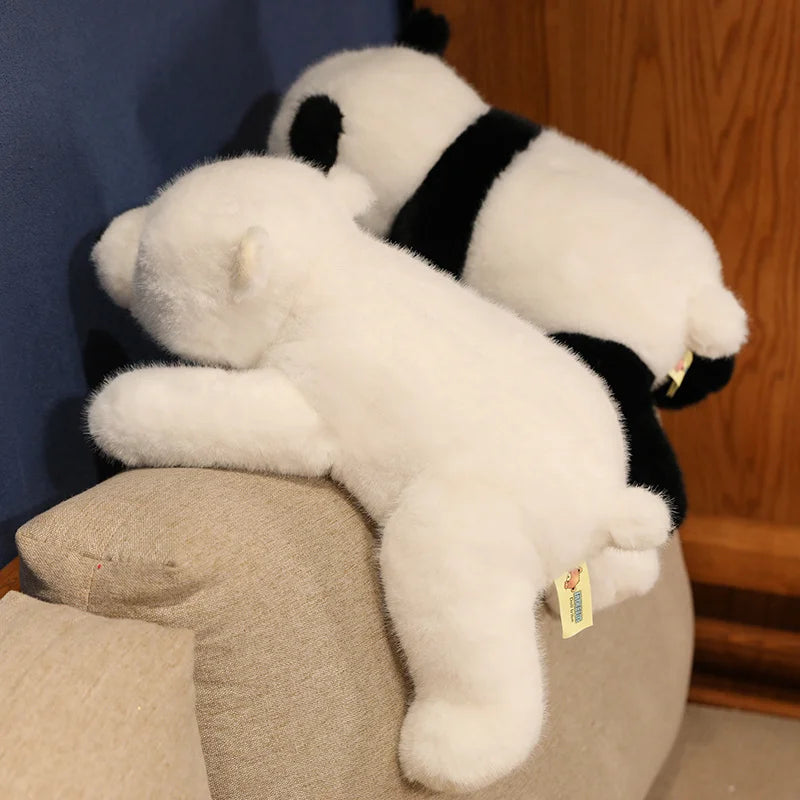 Panda de peluche cómodo Animal suave de peluche mapache zorro oso cojín de suelo regalos de cumpleaños almohada suave juguetes para niñas regalo decoración de la habitación